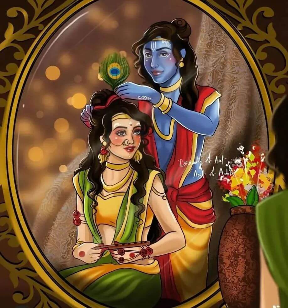 Radha Krishna Art Wallpapers - Wallpaper Cave