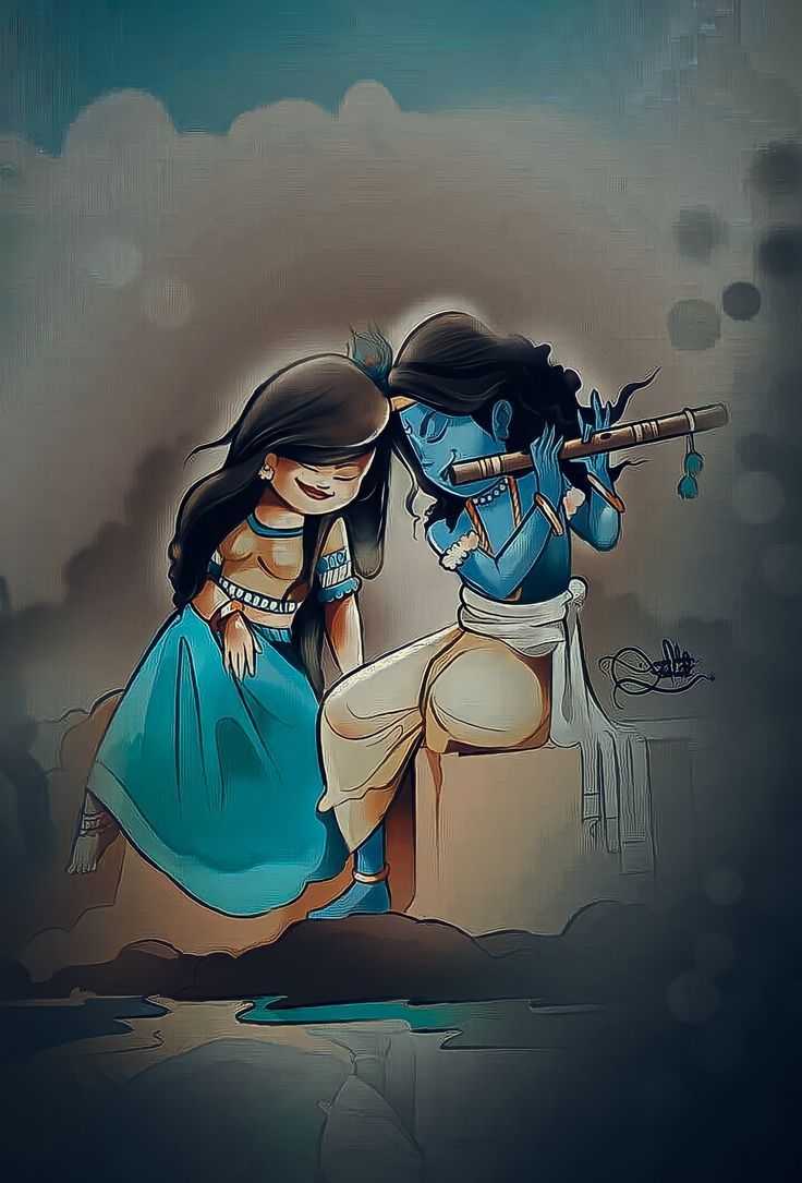 Radha Krishna HD image. Cartoon girl image, Lord krishna wallpaper, Cute art. God illustrations, Lord krishna HD wallpaper, Vedic art