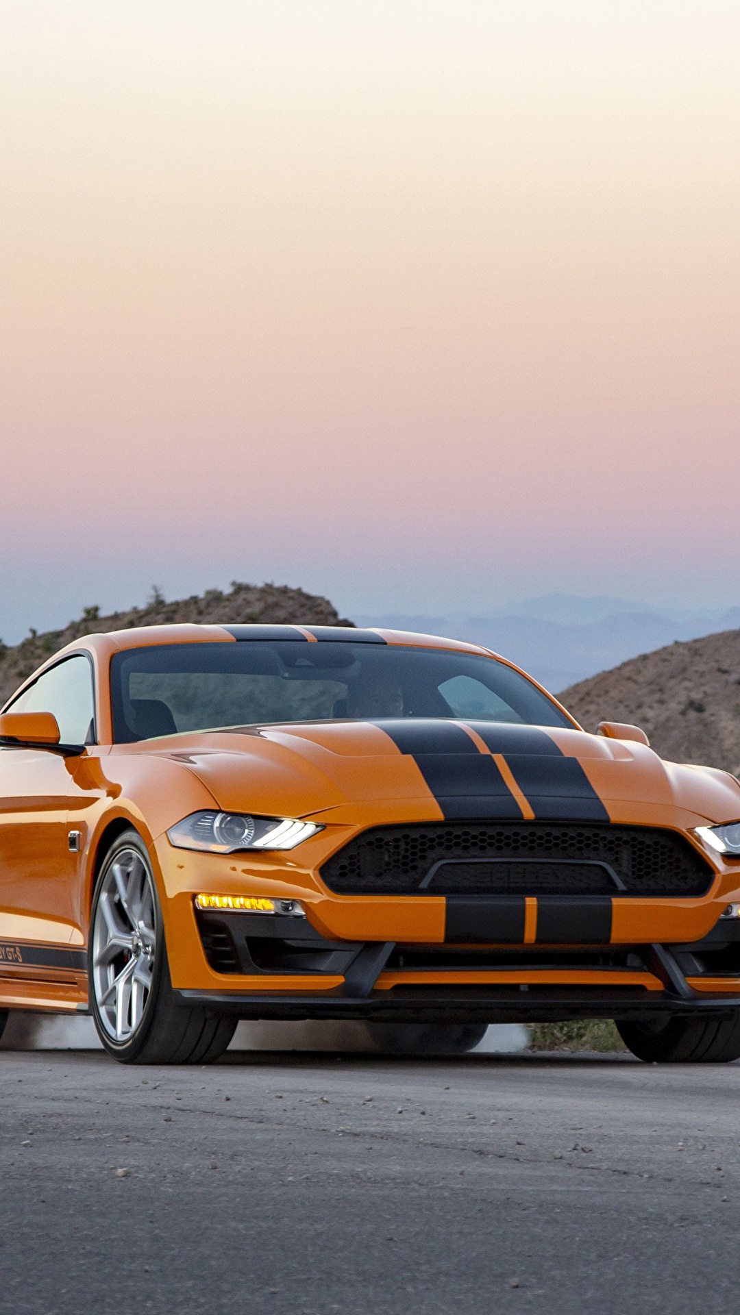 Picture Ford Mustang GT S 2019 Orange Auto Stripes 1080x1920