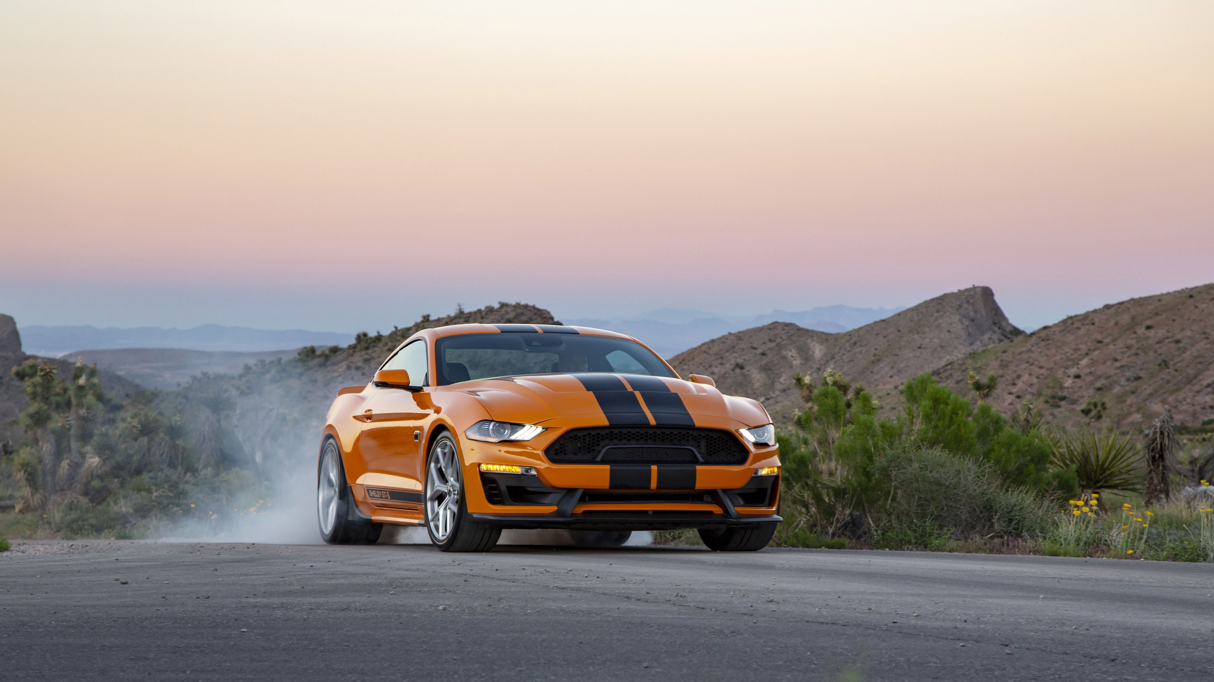 4K, 5K, Mustang GT S 2019, Ford, Orange, Stripes Gallery HD Wallpaper