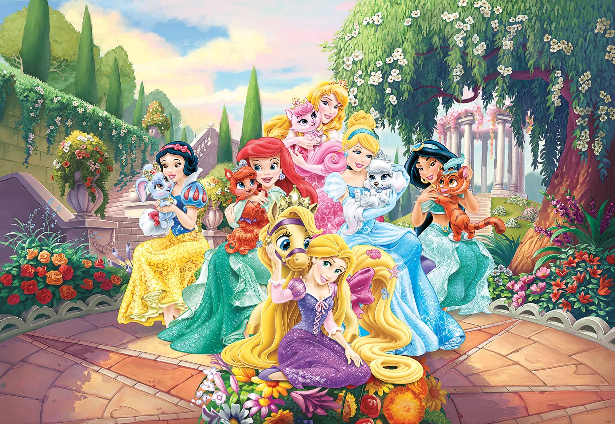 Disney Princesses Rapunzel Ariel Wallpaper Mural Wall Poster x 184cm Paper (NOT EasyInstall) Pieces AD2492P4 254cm x 184cm
