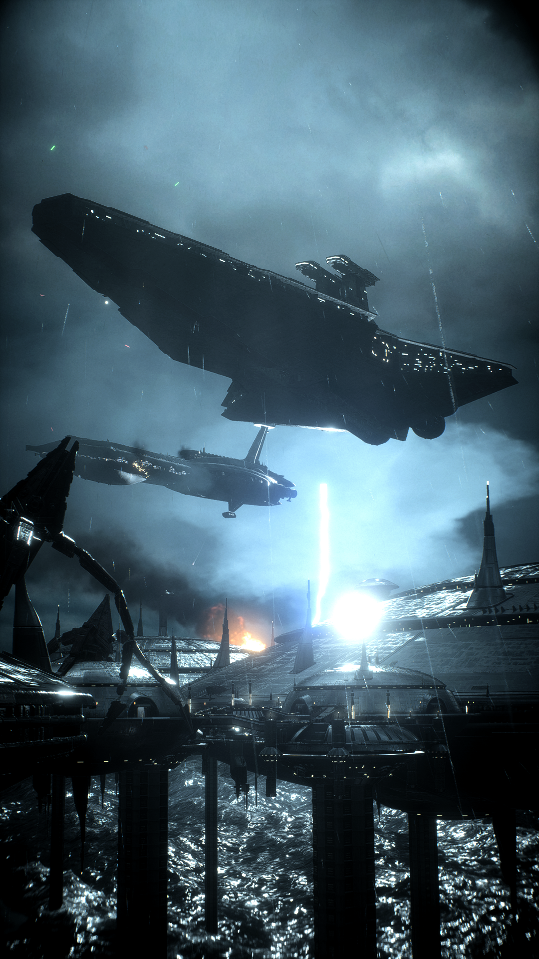 Scenery of Kamino Facility, StarWars. Star wars spaceships, Star wars image, Star wars background