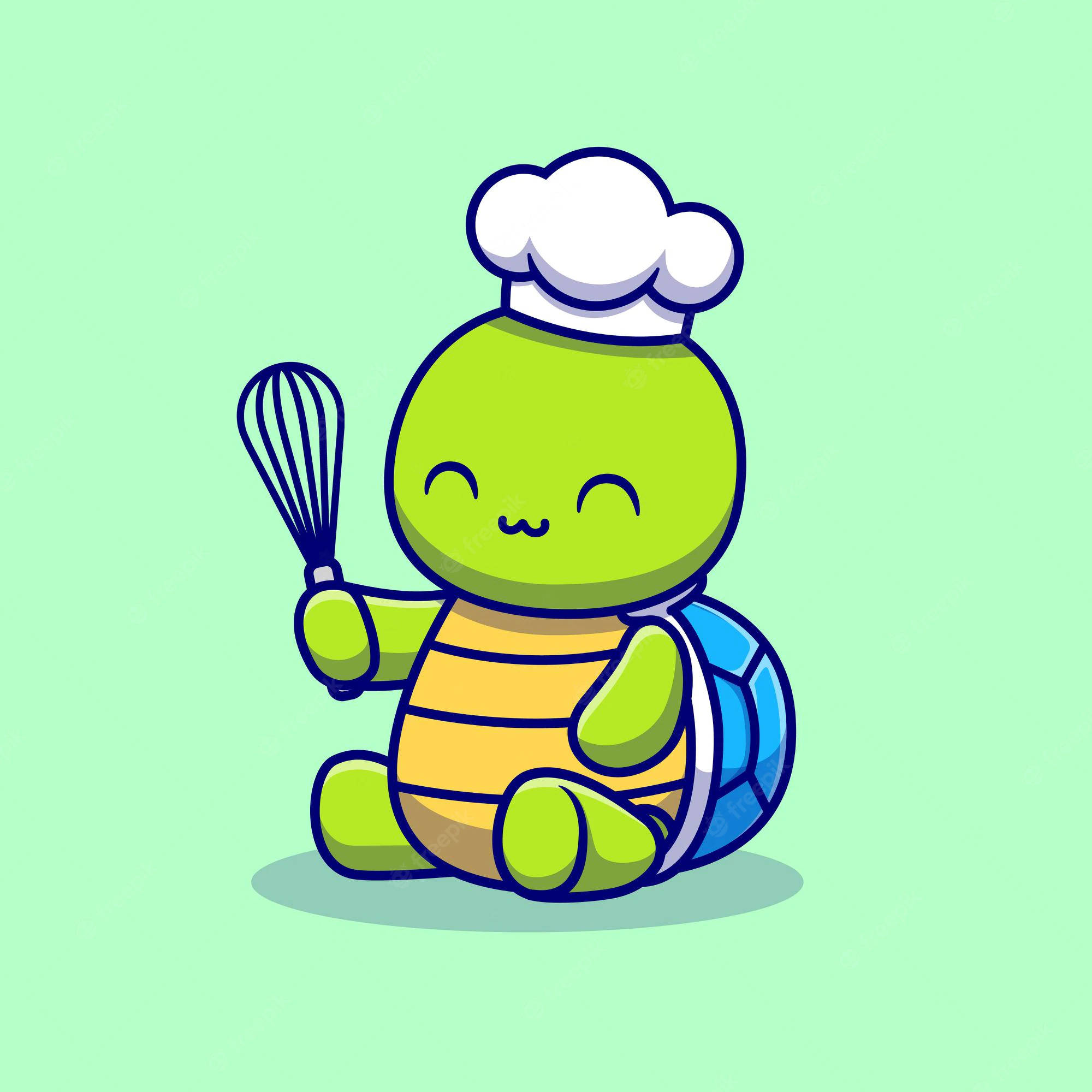 Download Little Chef Cartoon Turtle Wallpaper