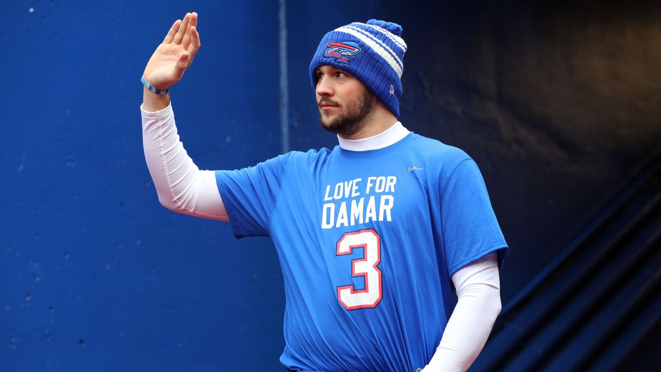 NFL Week 18 arrivals for Damar Hamlin, Watt bros rock No. 99 and more fashion