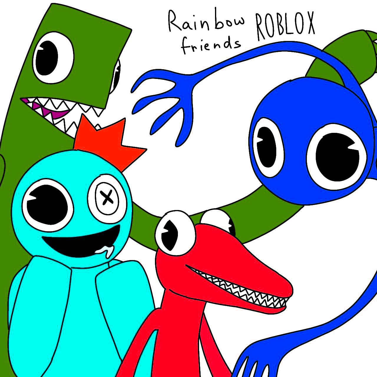 RAINBOW FRIENDS (BLUE, GREEN, ORANGE) vs FNF JUMPSCARE 