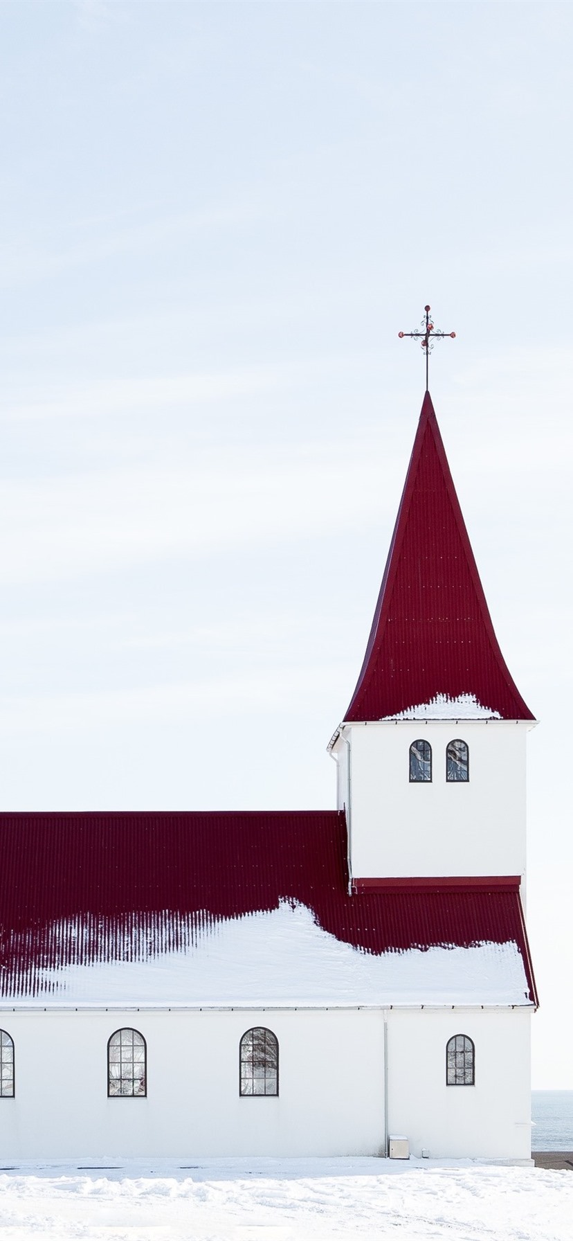 White Church, Snow, Sea, Winter 828x1792 IPhone 11 XR Wallpaper, Background, Picture, Image