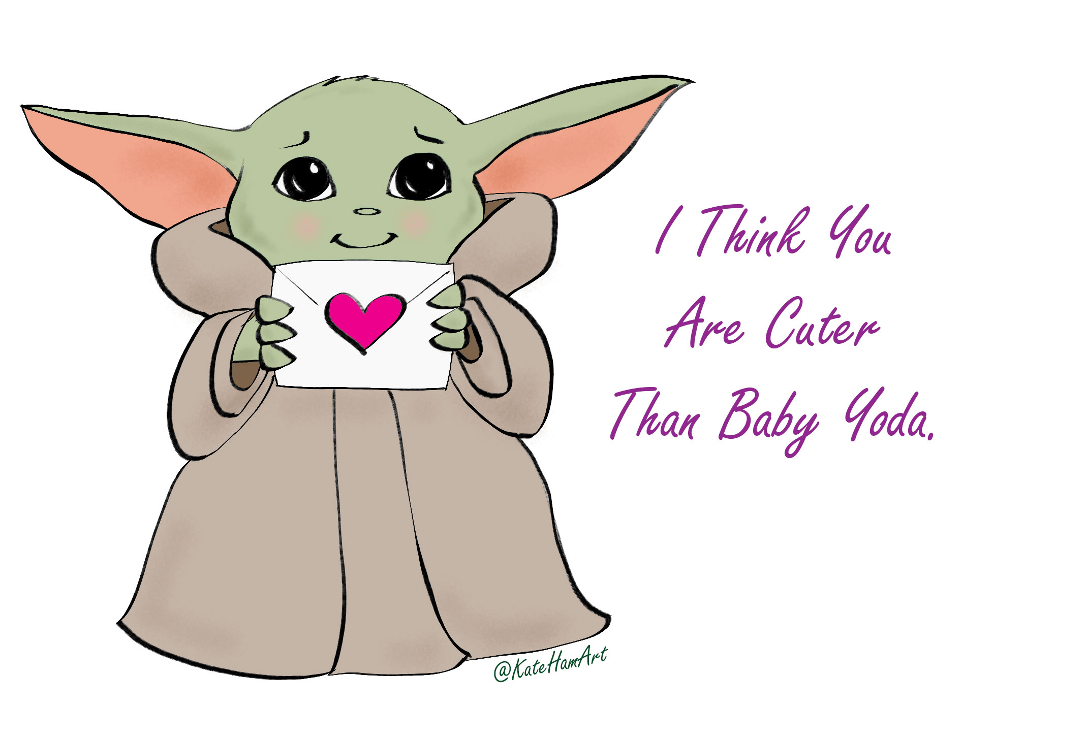 Baby Yoda Printable Valentine's Day Cards