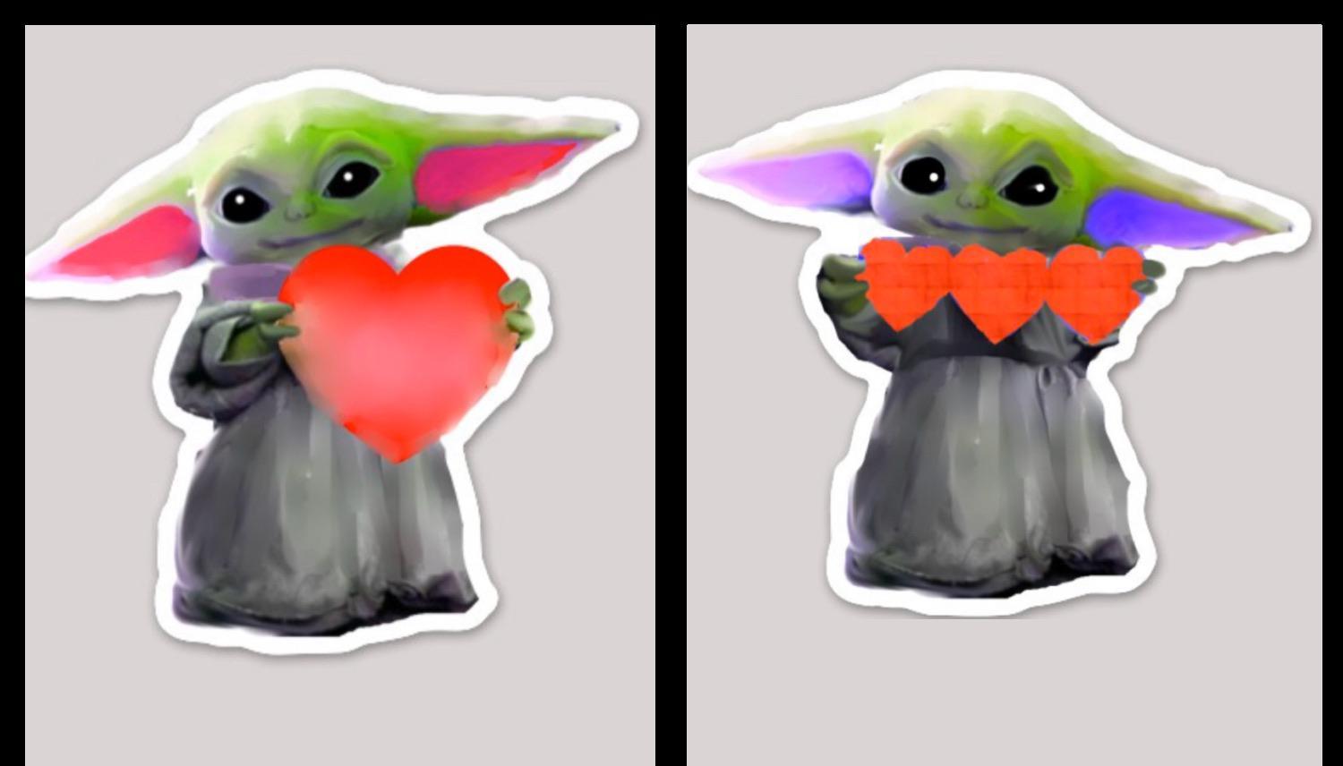 The Child's 51rst Valentine's Day Stickers. R BabyYoda. Baby Yoda Grogu