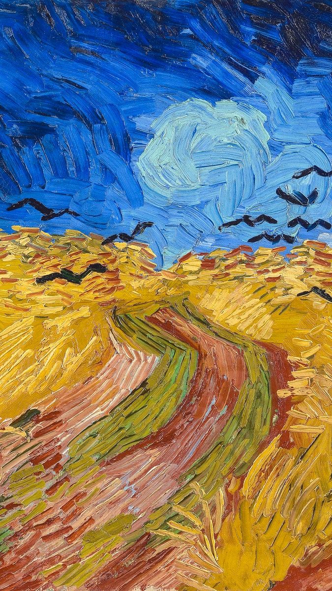 Download free image of Van Gogh iPhone wallpaper, HD background, Wheatfield with Crows by Gade about van gog. Van gogh wallpaper, Van gogh art, Van gogh paintings