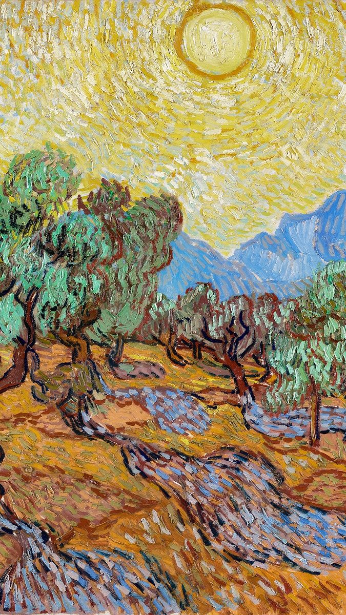 Van Gogh mobile wallpaper, HD background, Olive Trees. free image by rawpixel.com. Vincent van gogh art, Van gogh wallpaper, Van gogh olive trees