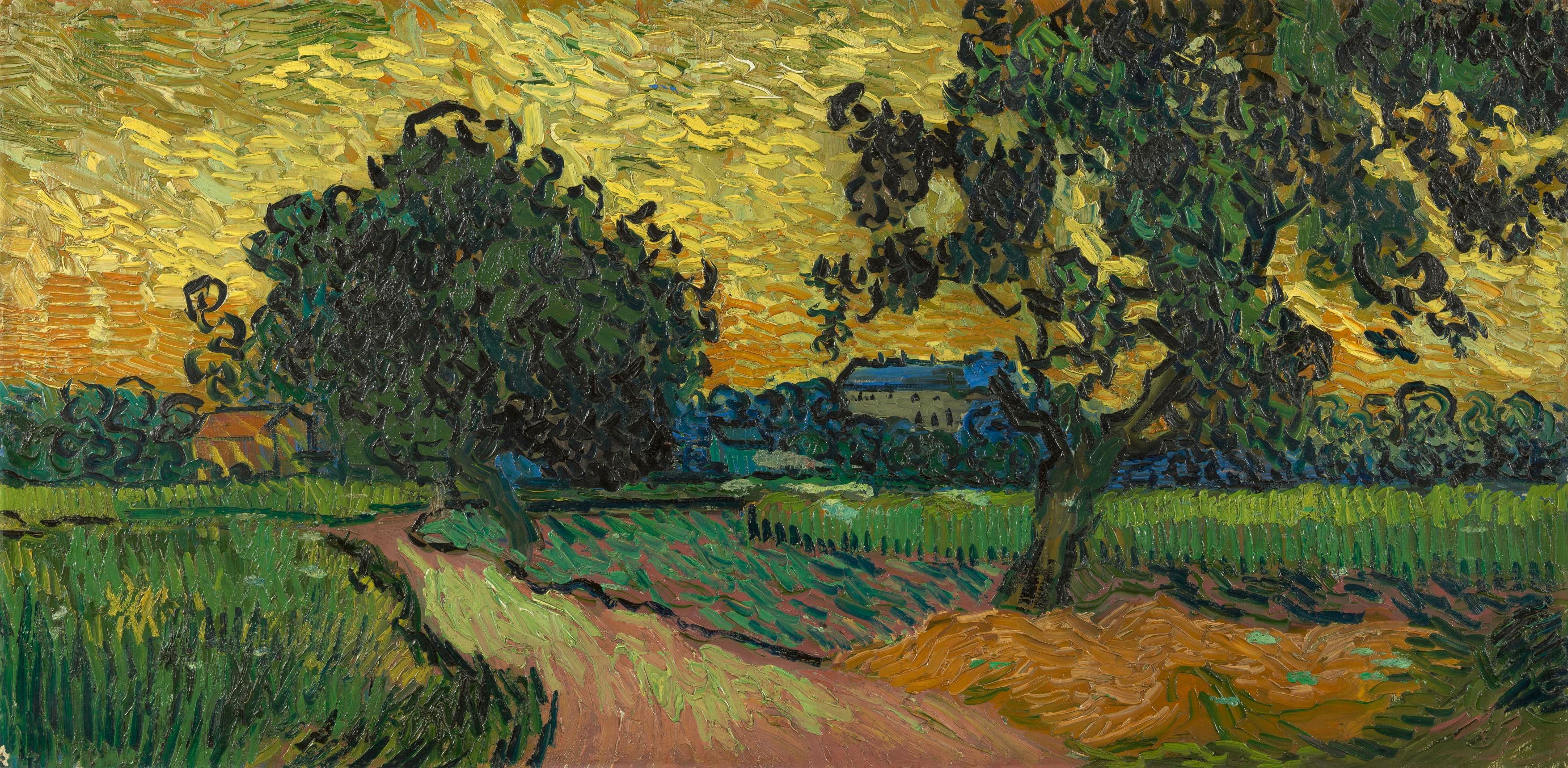 Vincent van Gogh wallpaper, oil painting, landscape, water, plant, tree. Van gogh landscapes, Van gogh wallpaper, Vincent van gogh