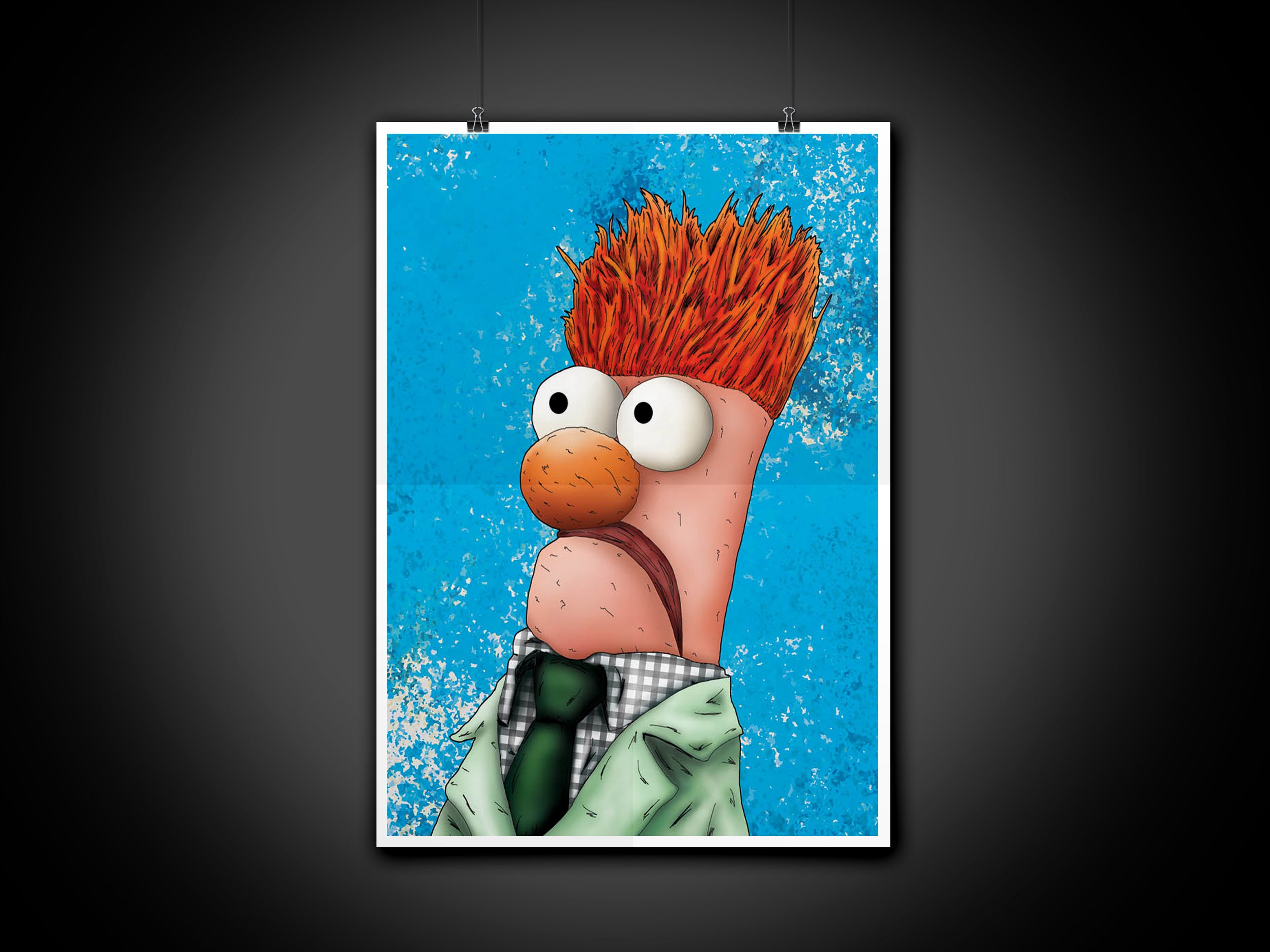 Beaker the Muppets Color Portrait Art Illustration Print Wall