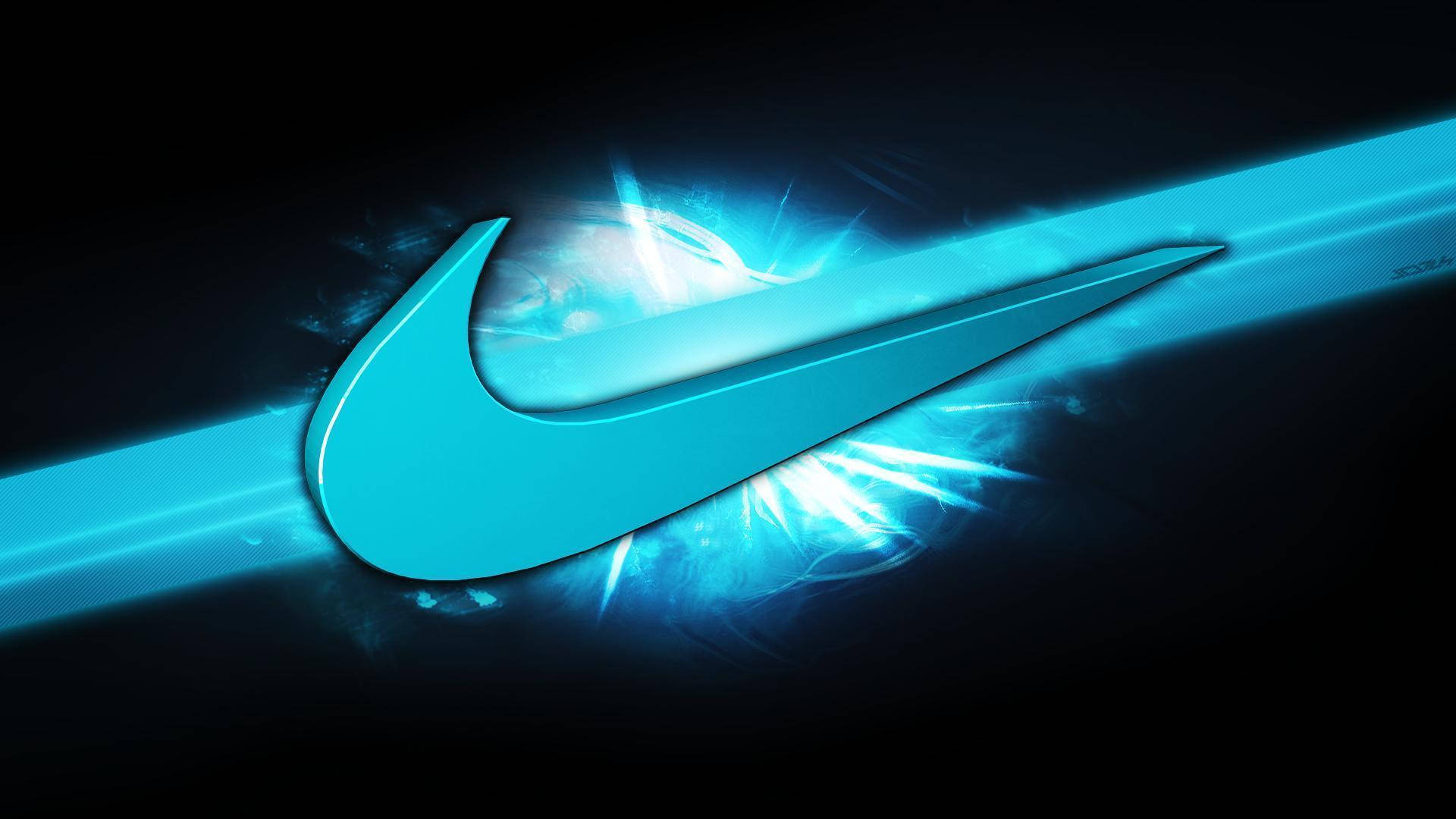Download Cool Nike Cyan Logo Wallpaper