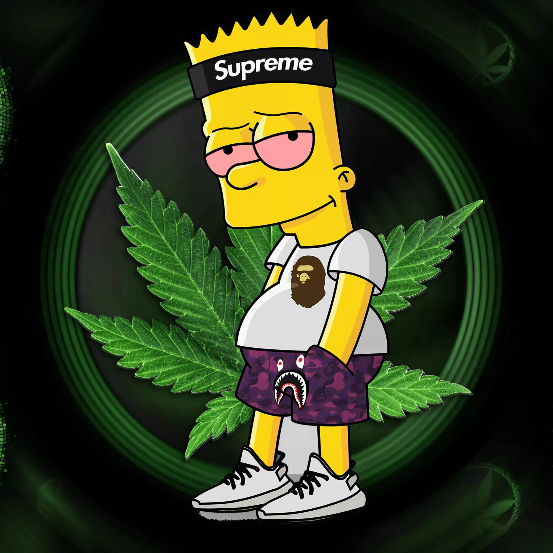 Download Cool Weed Bart Simpson Wallpaper