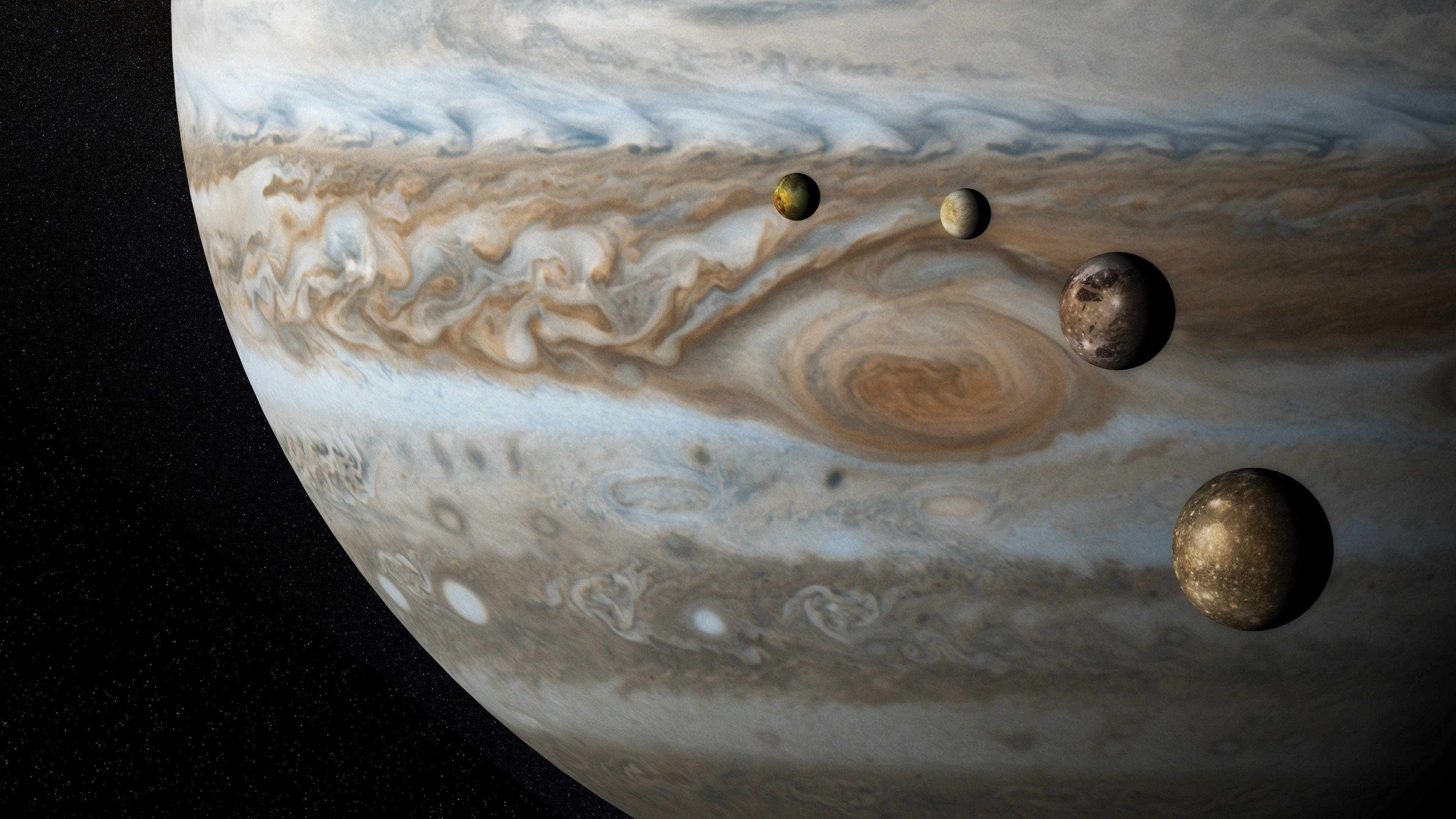 Download Four Moons Of Jupiter Wallpaper