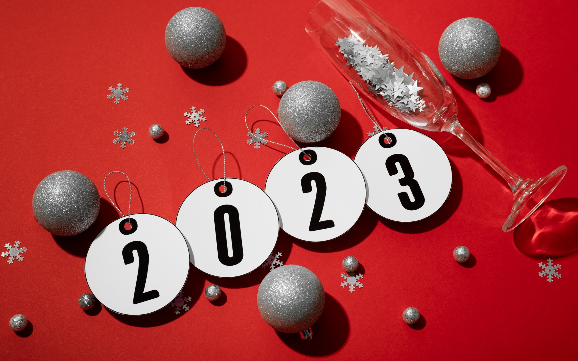 2023 New Year Wallpaper 4K, Red Background, Celebrations New Year