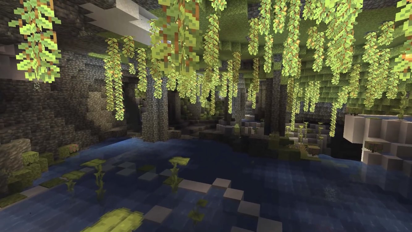 Twitter \ Minecraft ✯ Nikki على تويتر: Cool Screenshot And Picture Of 1.17 Lush Caves, Dripstone Caves, Cave Variants, Deep Dark And Much More #Minecraft #CavesandCliffs #LushCaves #MinecraftLive #Youtube #YT #DripstoneCaves #DeepDark Link To