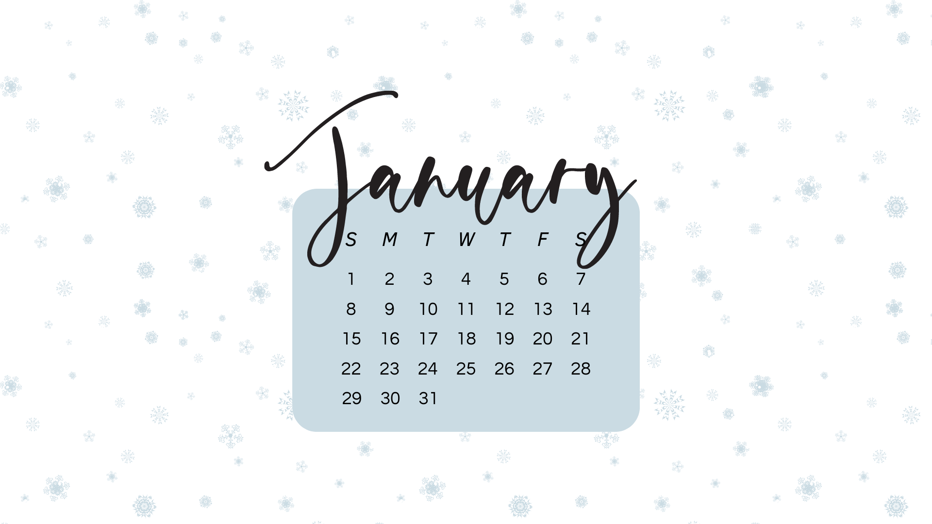 January 2023 Desktop Wallpaper Printable Template Calendar