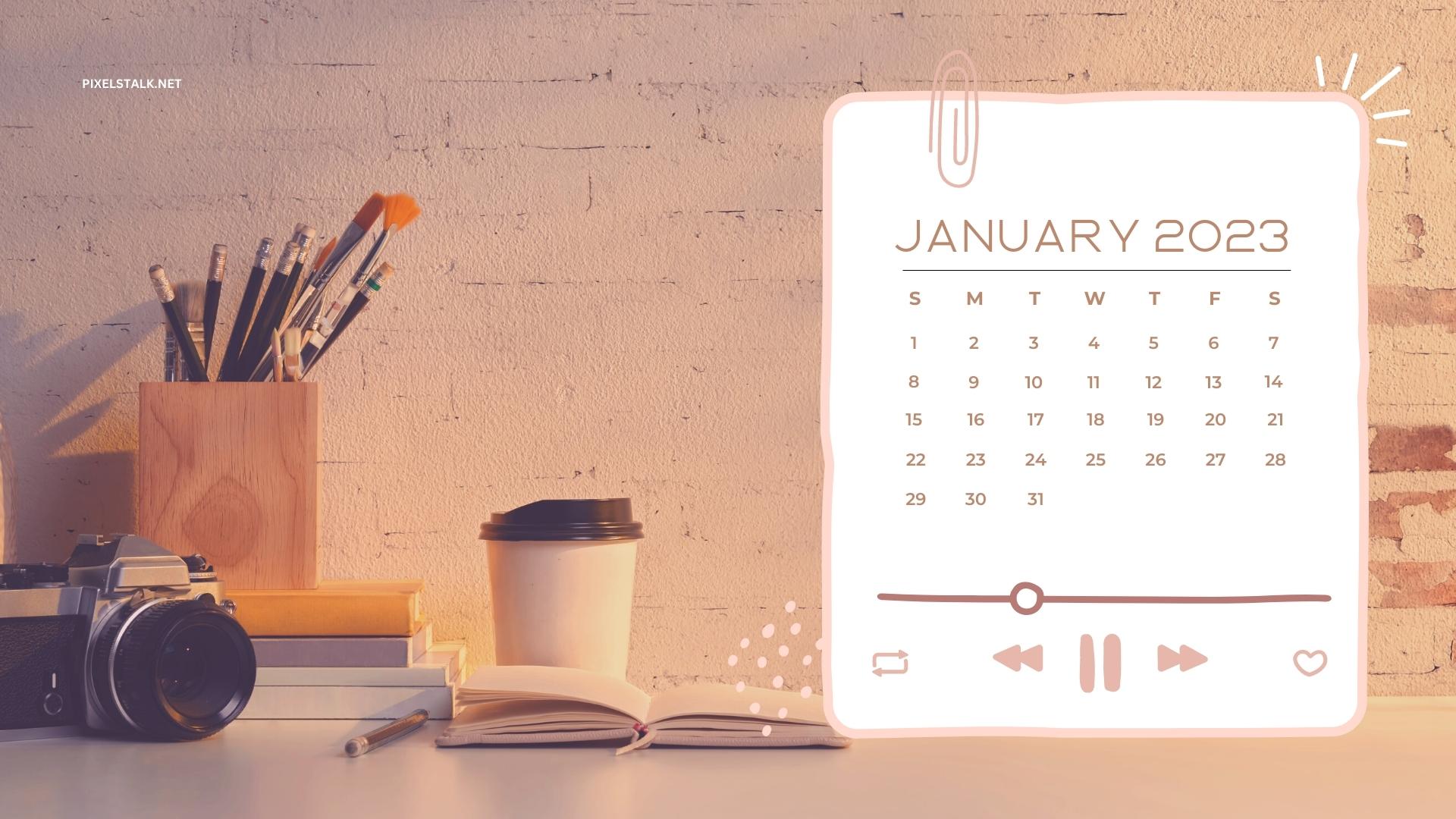 January Calendar 2023 Desktop Wallpaper