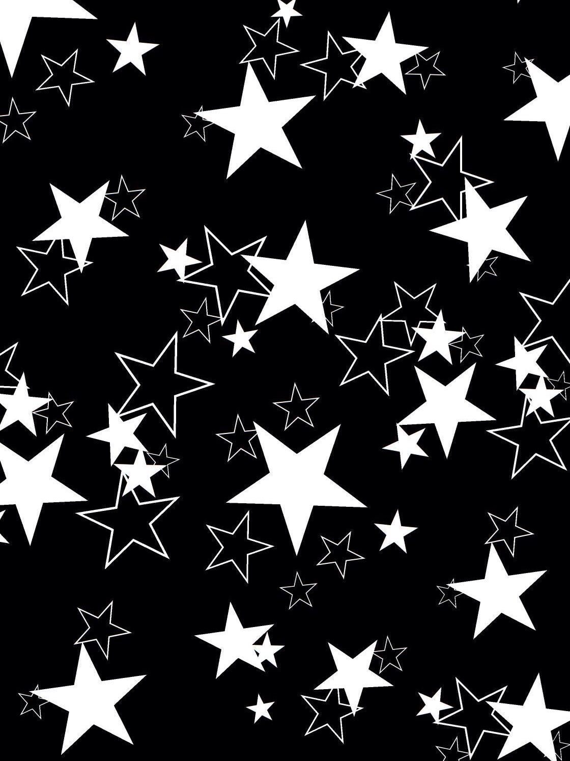 Black White Stars Wallpaper. Star Wallpaper, Y2k Background, Hippie Wallpaper