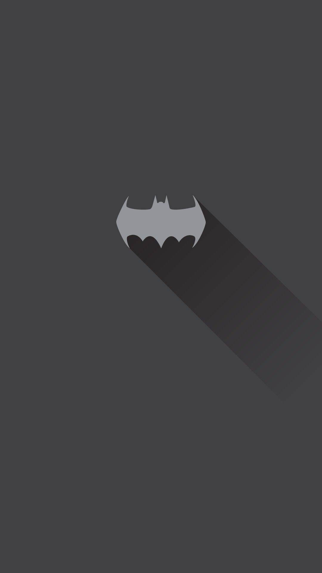 Download Gray Batman Logo Minimalist Android Wallpaper