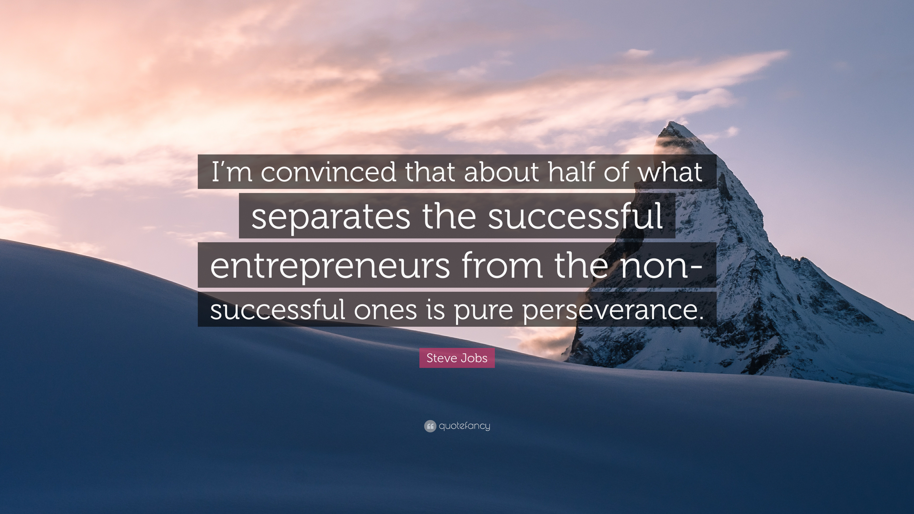 Steve Jobs Quote: “I'm Convinced That About Half Of What Separates The Successful Entrepreneurs From The Non Successful Ones Is Pure Persev.”