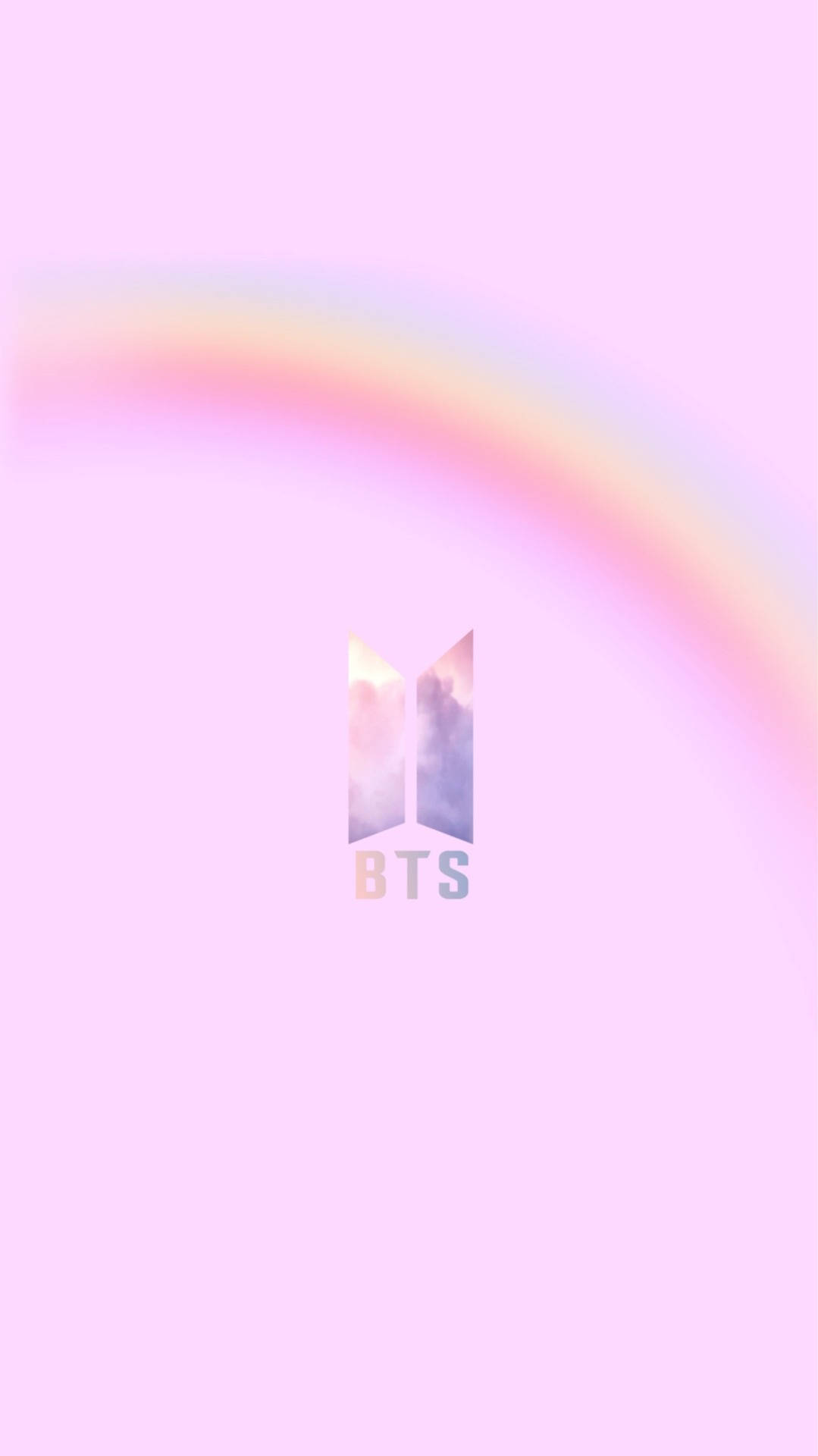 Download Bts Logo Pink Rainbow Wallpaper