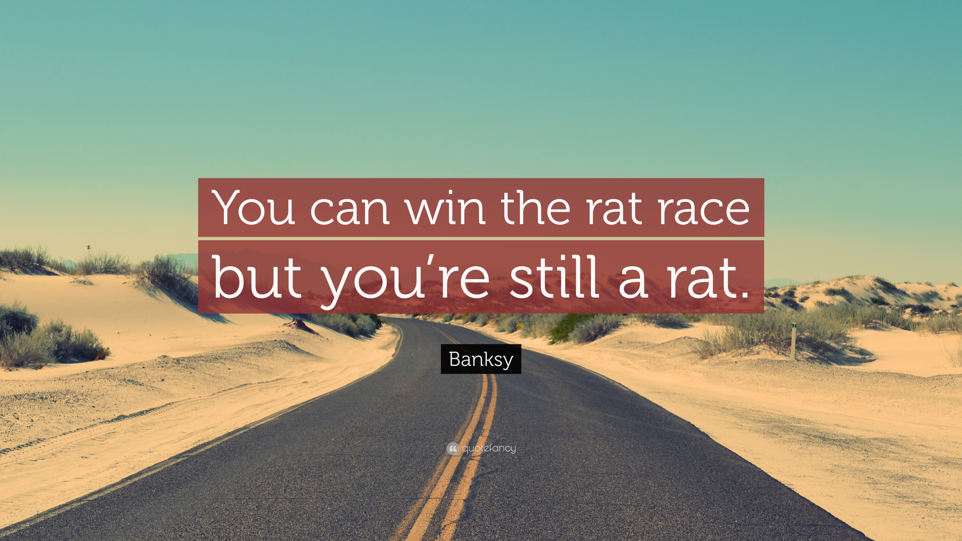 Banksy Quote: “You can win the rat race but you're still a rat.”