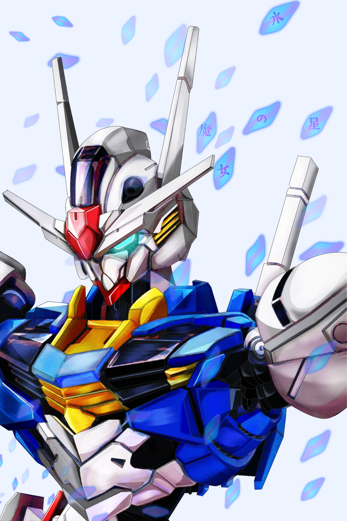 Wallpaper, Mobile Suit Gundam THE WITCH FROM MERCURY, Gundam Aerial, Super Robot Taisen, artwork, digital art, fan art, mechs 1200x1800