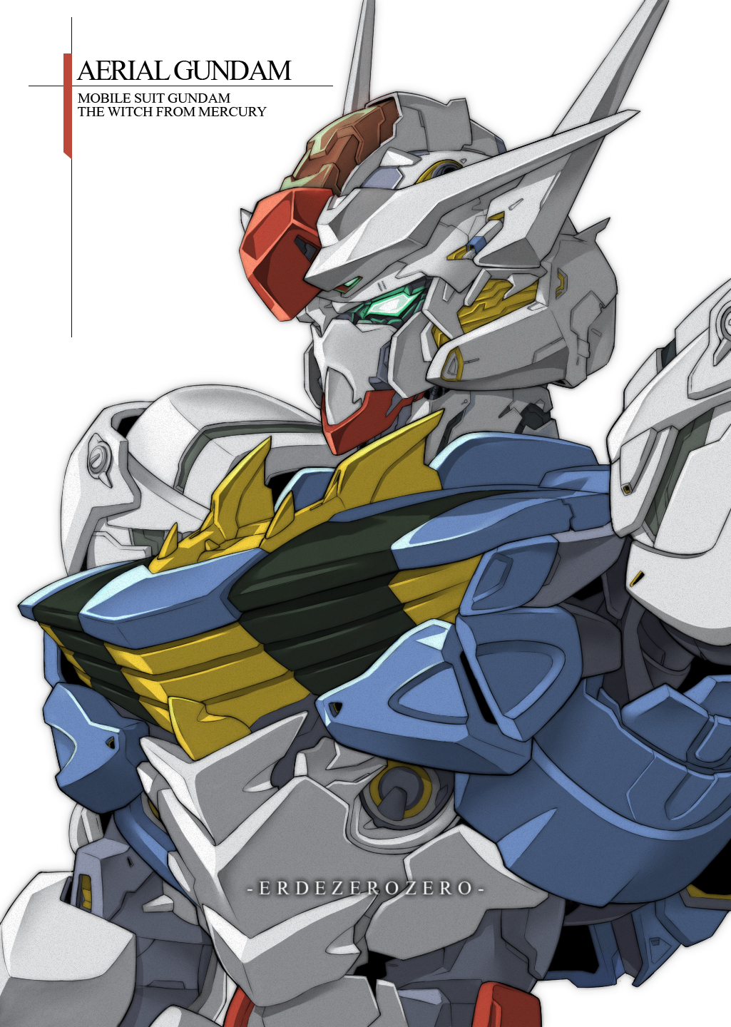 Wallpaper, Mobile Suit Gundam THE WITCH FROM MERCURY, Gundam Aerial, Super Robot Taisen, artwork, digital art, fan art, mechs 1025x1440