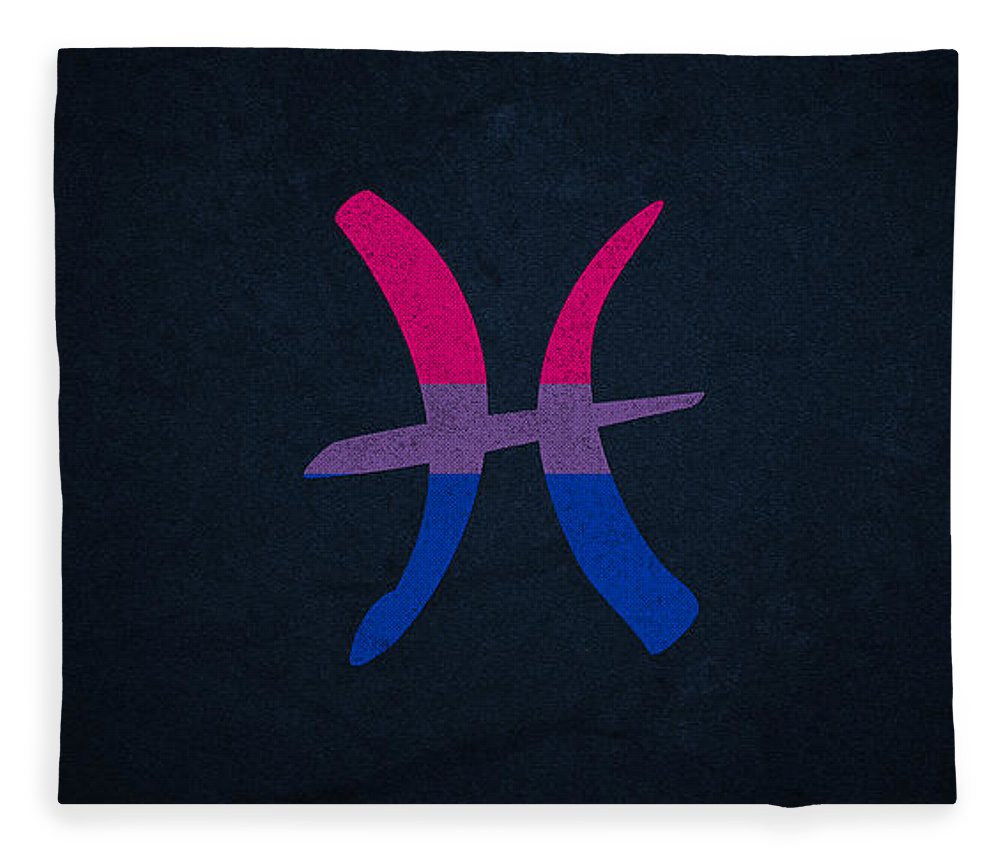 Bisexual Pride Flag Pisces Zodiac Sign Fleece Blanket