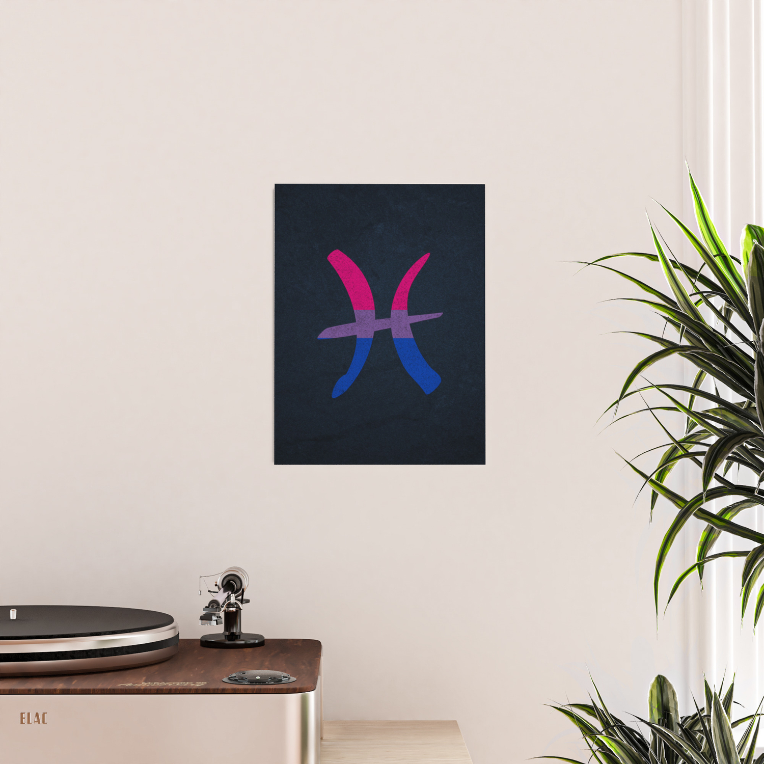 Bisexual Pride Flag Pisces Zodiac Sign Poster