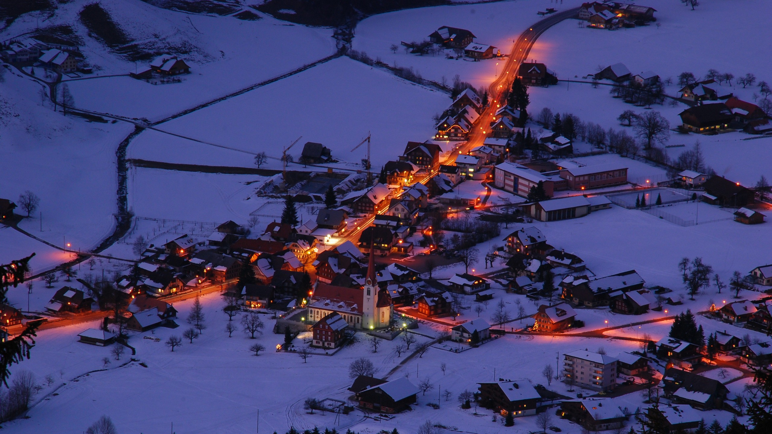 Germany, Marbach, winter, town, snow Gallery HD Wallpaper