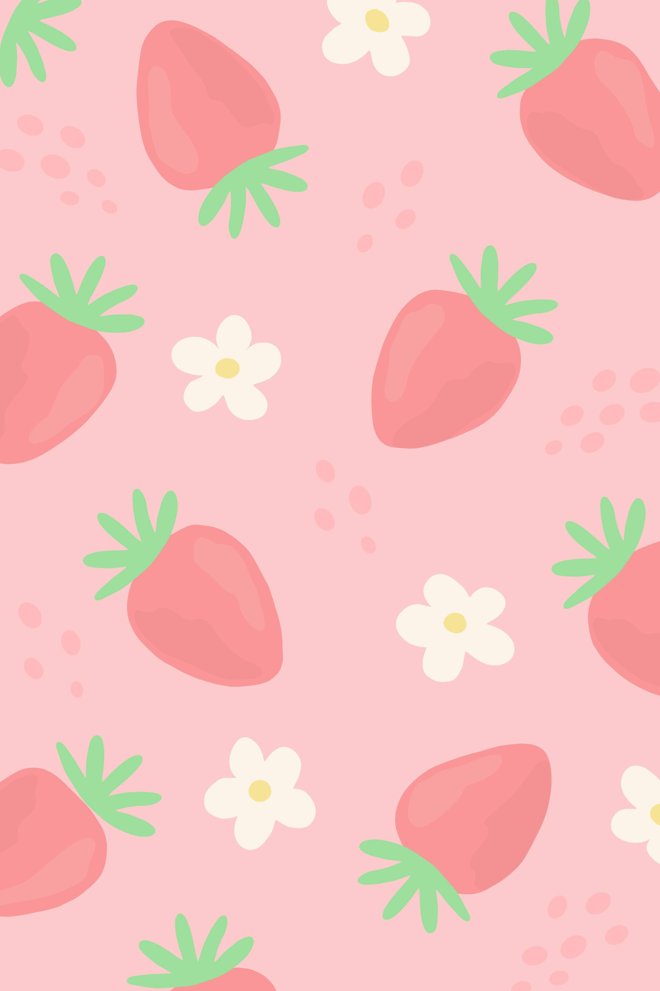 Download Pink And Blue Pastel Cute Strawberry Wallpaper  Wallpaperscom