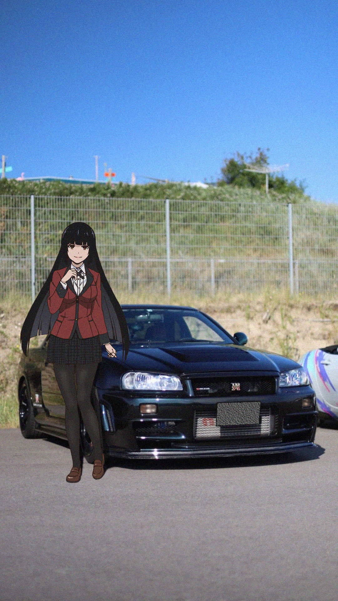 Jabami Yumeko Jdmxanime Japanese Cars Nissan Skyline R34 Anime Girls Car Wallpaper:1080x1920