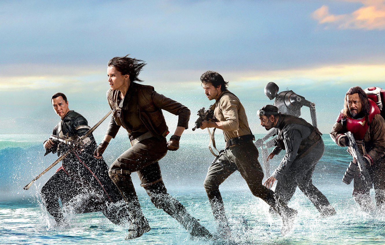 Wallpaper Star Wars, Movie, Forest Whitaker, Felicity Jones, Donnie Yen, Rogue One: A Star Wars Story, Diego Luna, Rogue One. Star Wars: The History, Jyn Erso, Chirrut Îmwe, Captain Cassian Andor, Saw Gerrera