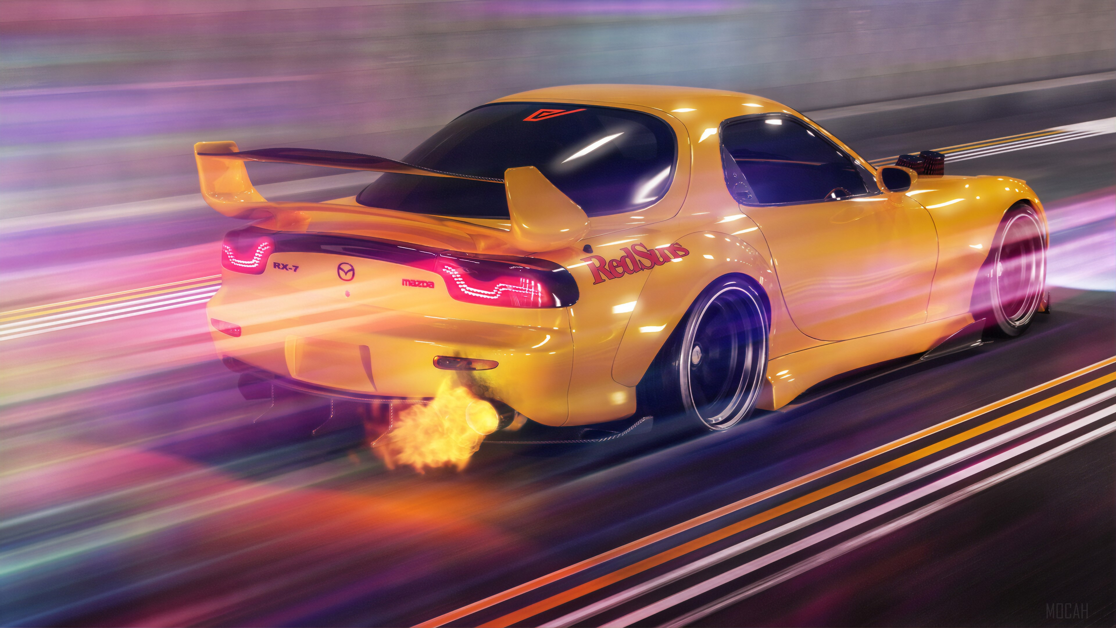 Mazda Rx7 Flaming Out 4k Gallery HD Wallpaper