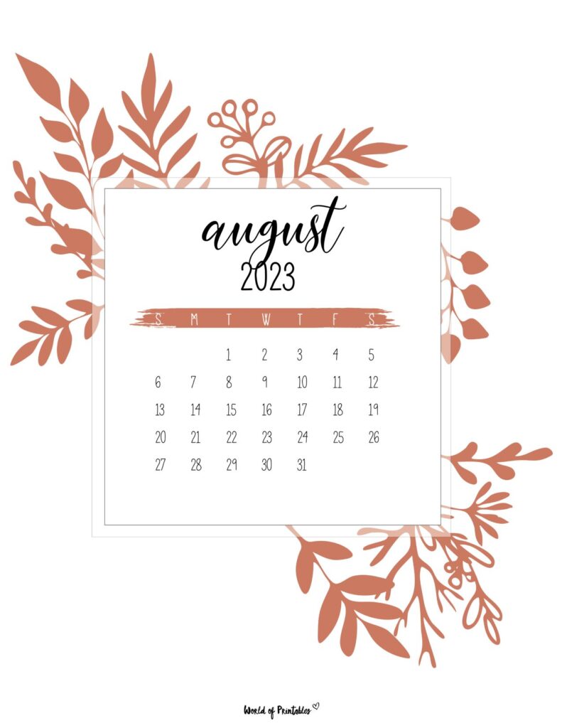 August 2023 Calendar Wallpapers Wallpaper Cave