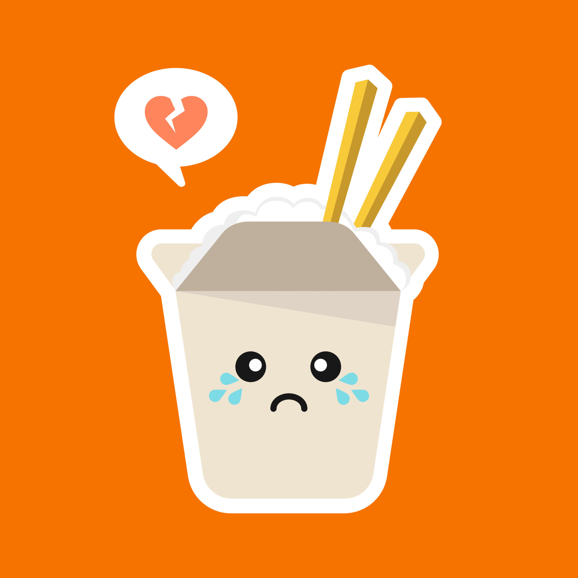 Cute and kawaii rice bowl character isolated on color background. Rice bowl with emoji and expression. can use for restaurant, resto, mascot, asian culture element, chinese food, japanese food, menu. Vector