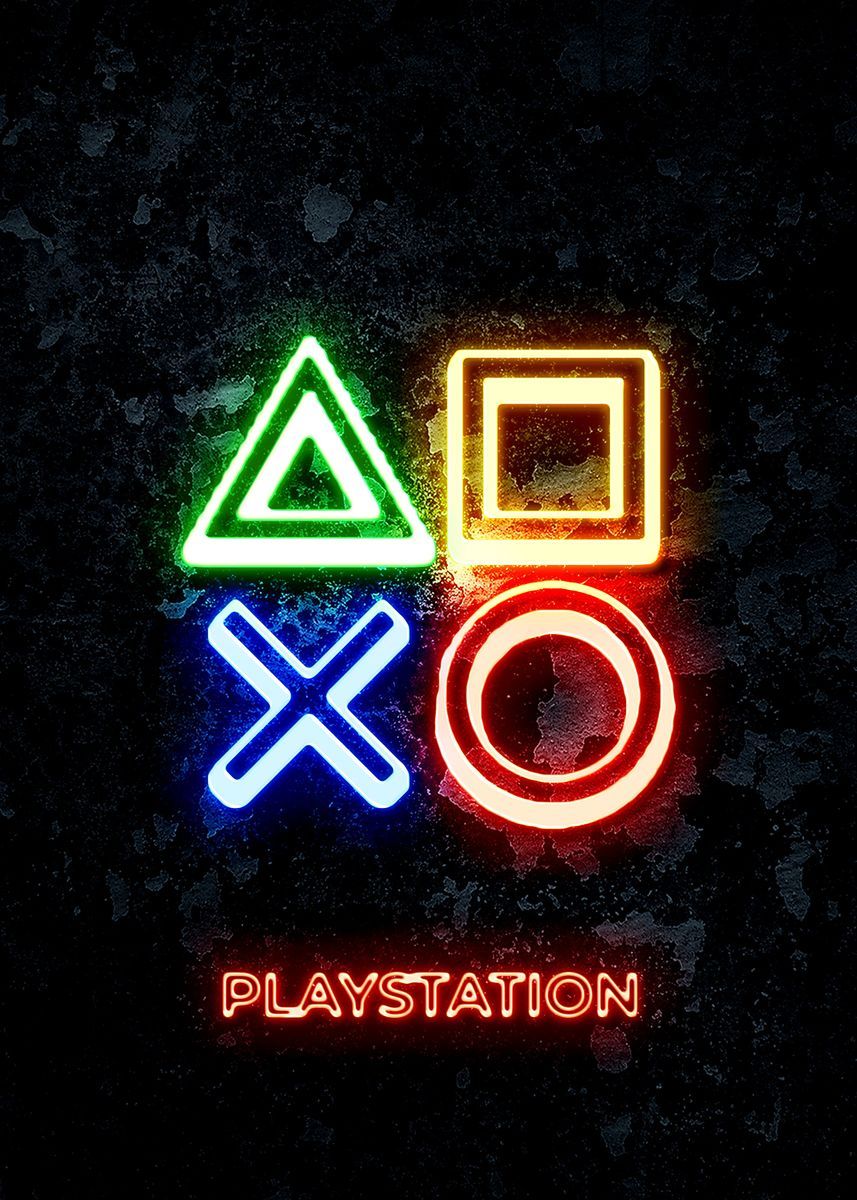 playstation' Poster by Bubble Art Bob. Displate. Wallpaper iphone neon, Cool neon signs, Playstation