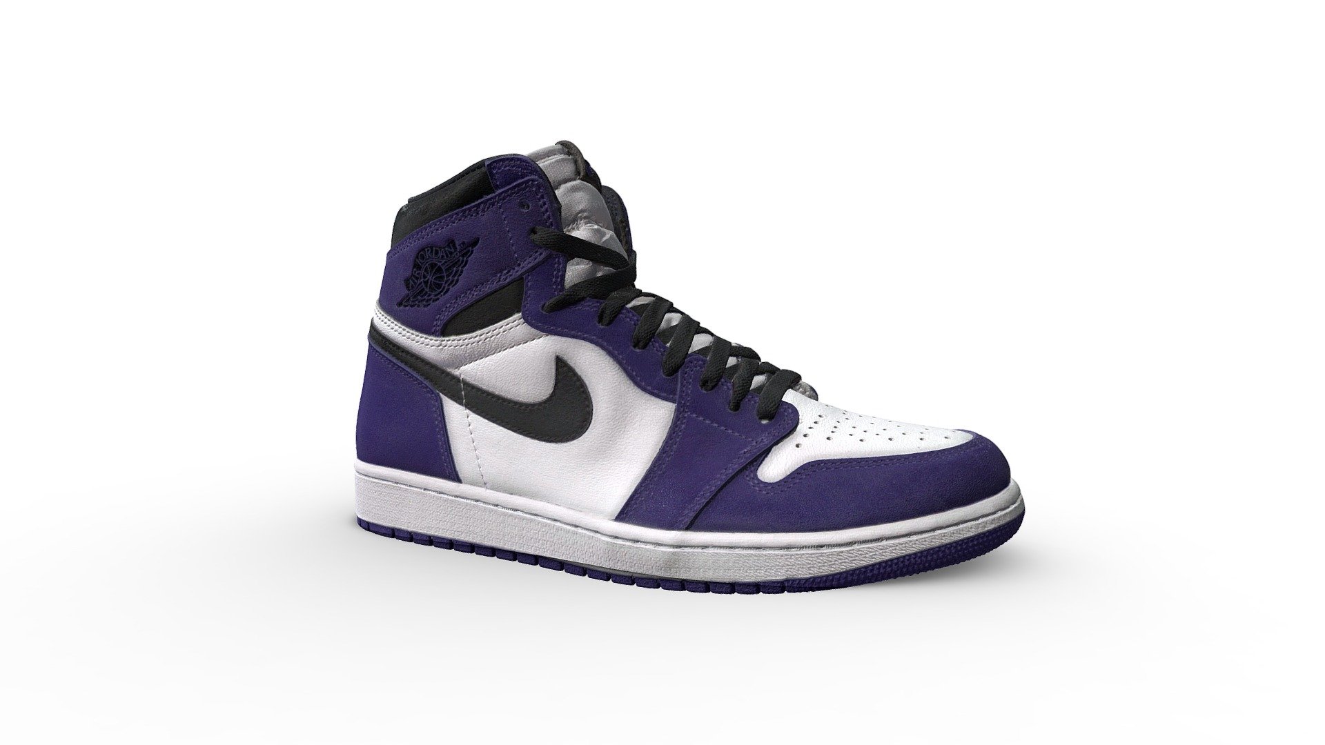 Nike Air Jordan 1 Retro High Court Purple White Royalty Free 3D model by chrisprice [6aad092]