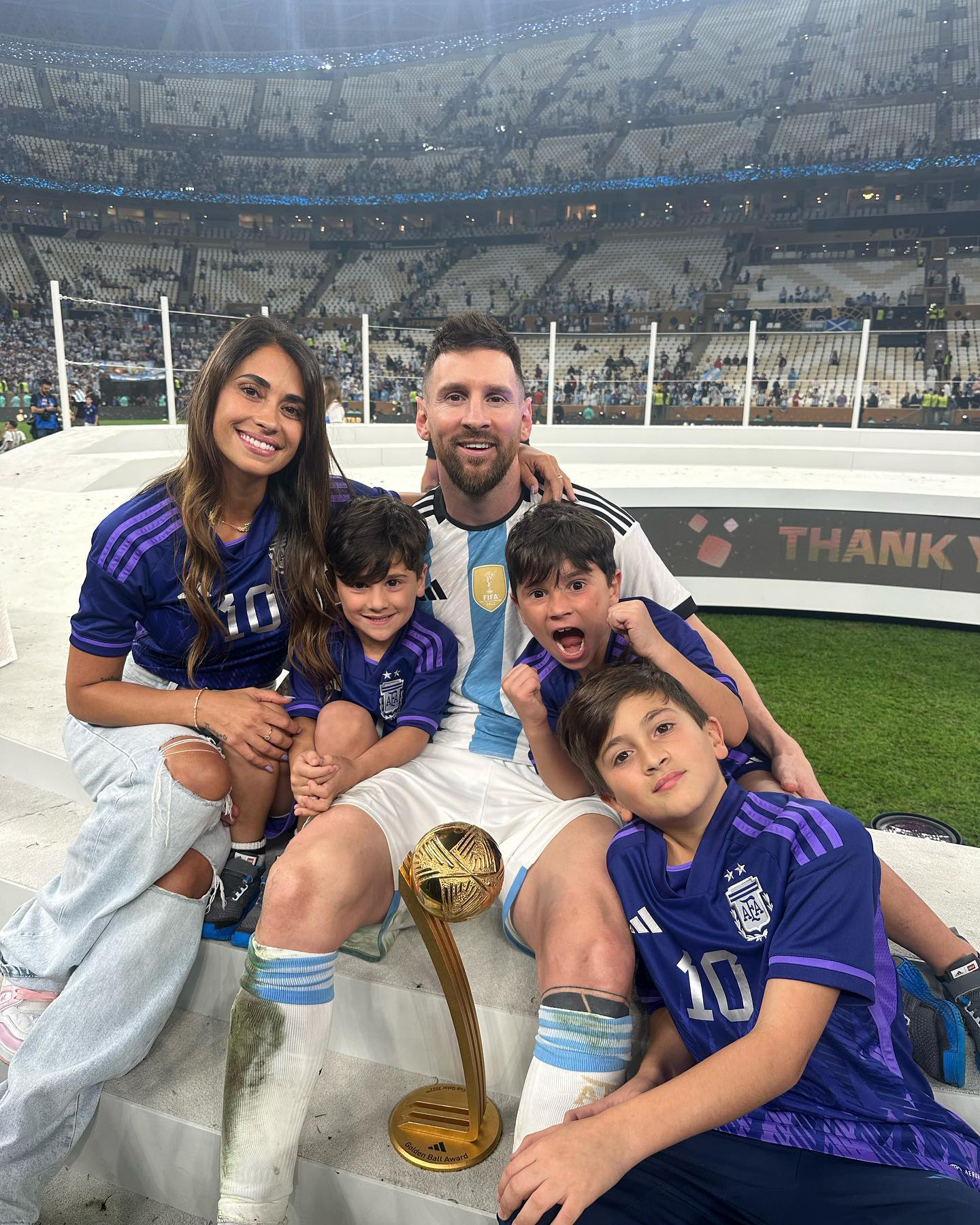 Lionel Messi Celebrates World Cup Win With Wife, Sons: Photo