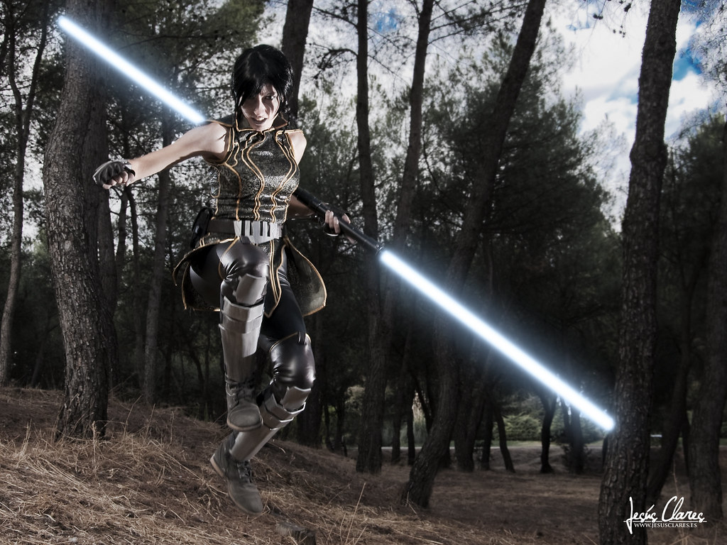 Fighting for Alderaan. Myself as Satele Shan from Star Wars