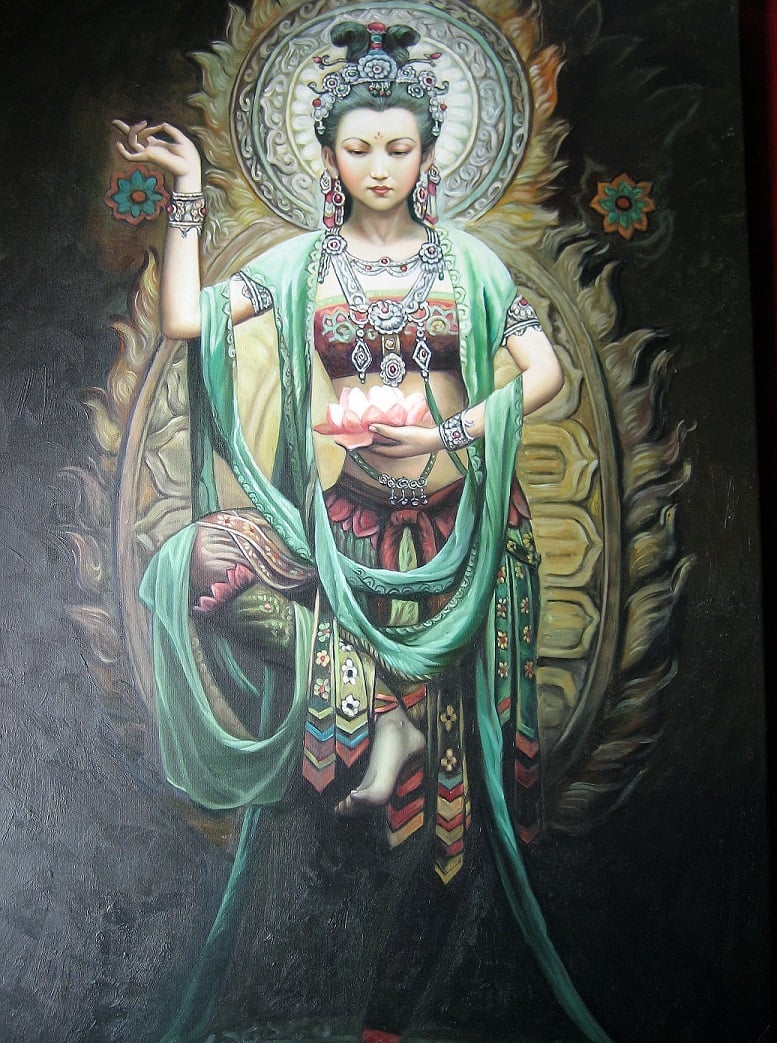 Goddess, art, bodhisattva, budsism, china, chinese, moon, HD phone wallpaper  | Peakpx