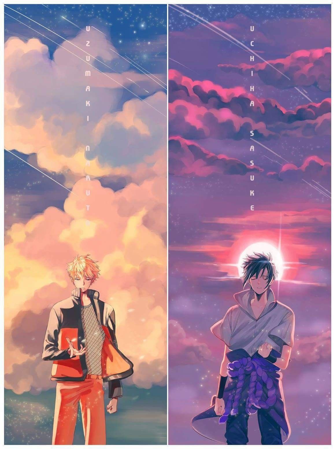 Naruto and Sasuke Wallpaper Sun and The Moon ❤️❤️❤️ #Friends #Comrades #Cute #Beautiful. Naruto anime, Naruto vs sasuke, Naruto fan art