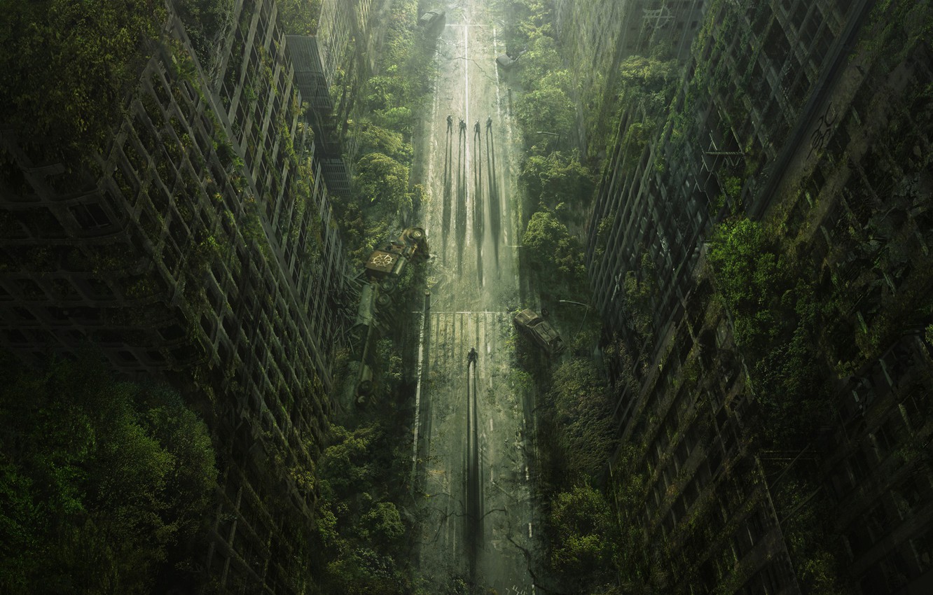 Wallpaper landscape, the city, postapokalipsis image for desktop, section фантастика