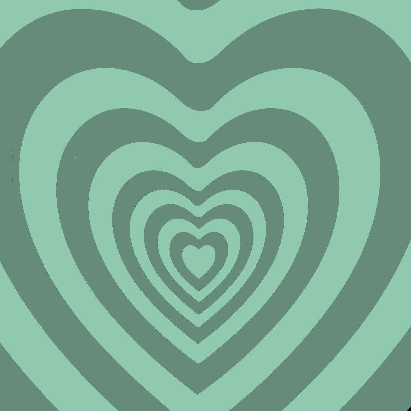 Download Y2k Heart In Emerald Green Colour Wallpaper