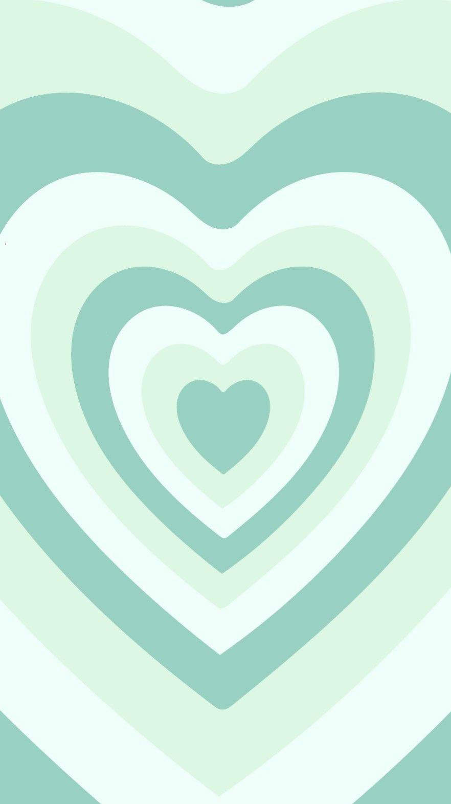 Download Y2k Heart In Minty Green Colour Wallpaper