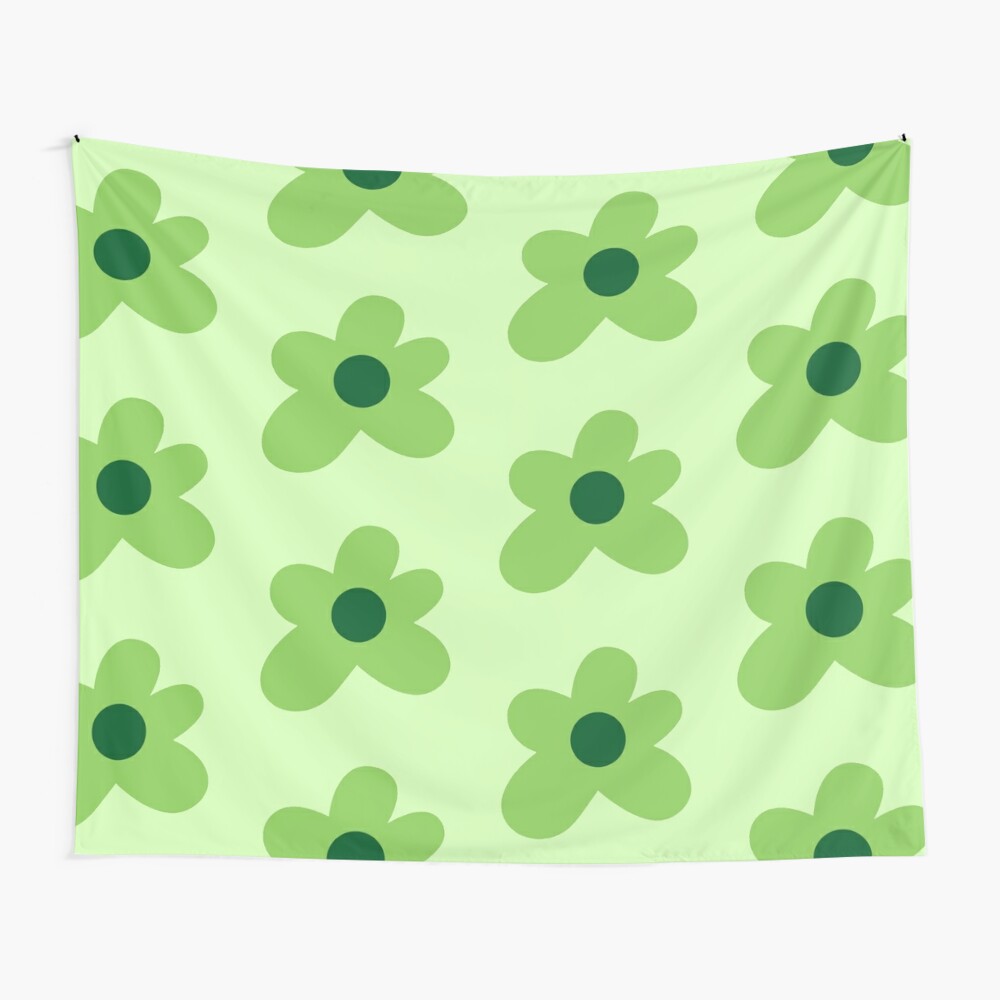 Green Y2K Flower (Green Background) Laptop Skin