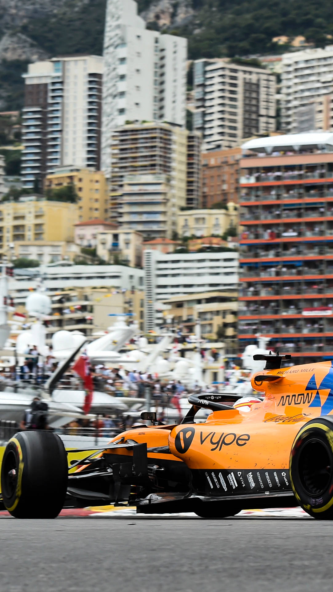 Download F1 Mclaren On Monaco Circuit iPhone Wallpaper